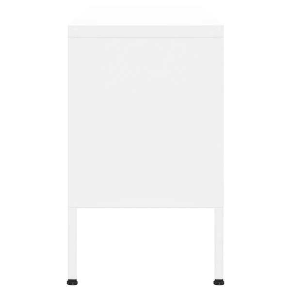 Móvel de TV aço 105x35x50 cm branco - Image 4