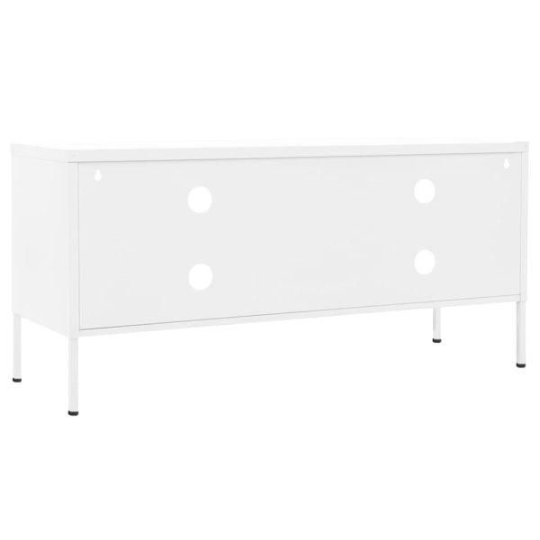 Móvel de TV aço 105x35x50 cm branco - Image 5
