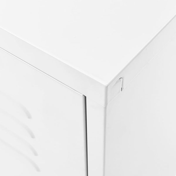 Móvel de TV aço 105x35x50 cm branco - Image 8