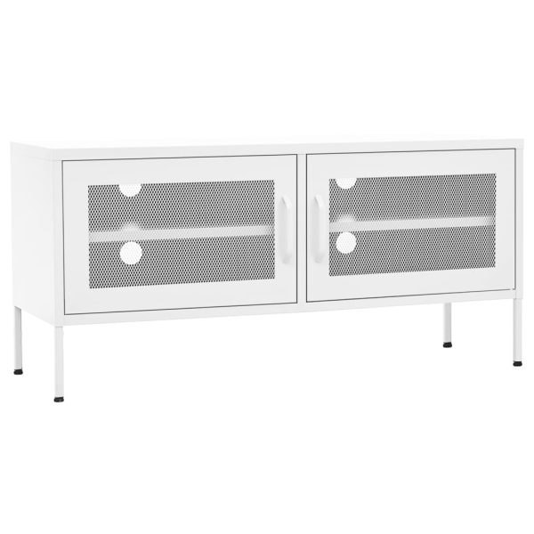 Móvel de TV aço 105x35x50 cm branco - Image 2