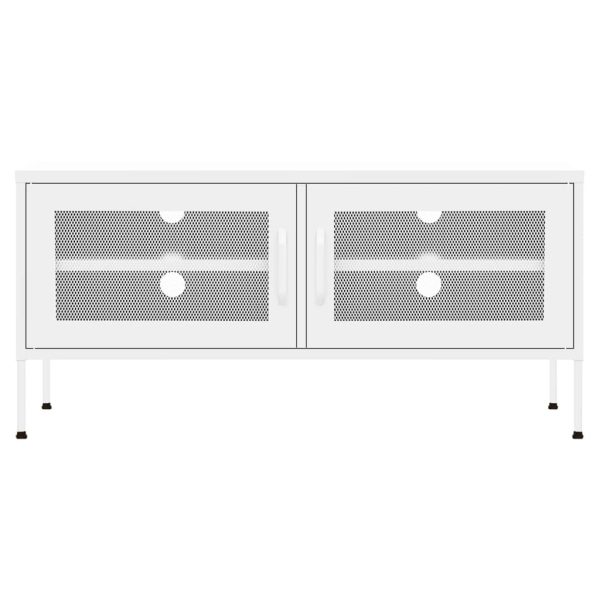 Móvel de TV aço 105x35x50 cm branco - Image 3
