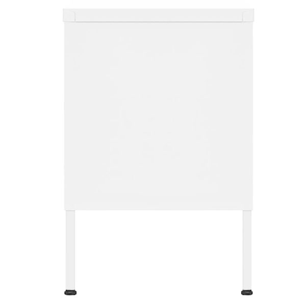 Móvel de TV aço 105x35x50 cm branco - Image 4