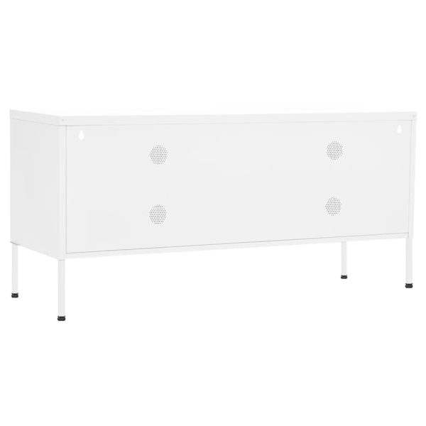 Móvel de TV aço 105x35x50 cm branco - Image 5