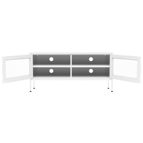 Móvel de TV aço 105x35x50 cm branco - Image 6
