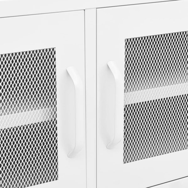 Móvel de TV aço 105x35x50 cm branco - Image 8