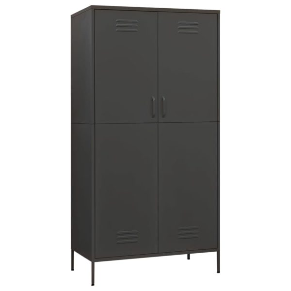 Roupeiro 90x50x180 cm aço antracite - Image 2