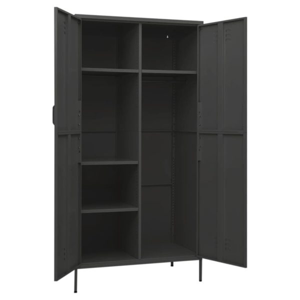Roupeiro 90x50x180 cm aço antracite - Image 6