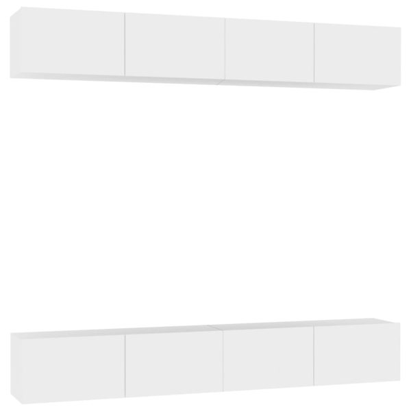 Móveis de TV 4 pcs 100x30x30 cm contraplacado branco - Image 2