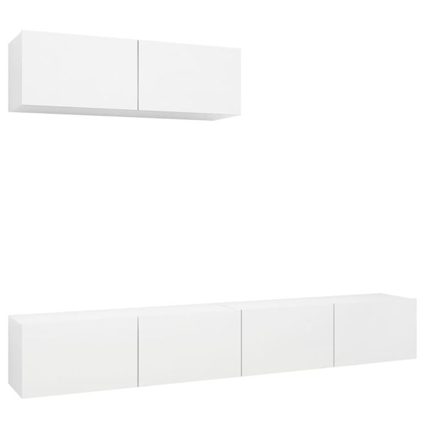 Móveis de TV 3 pcs contraplacado branco - Image 2