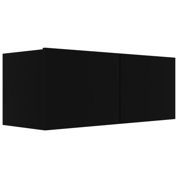 5 pcs conjunto de móveis de TV contraplacado preto - Image 5