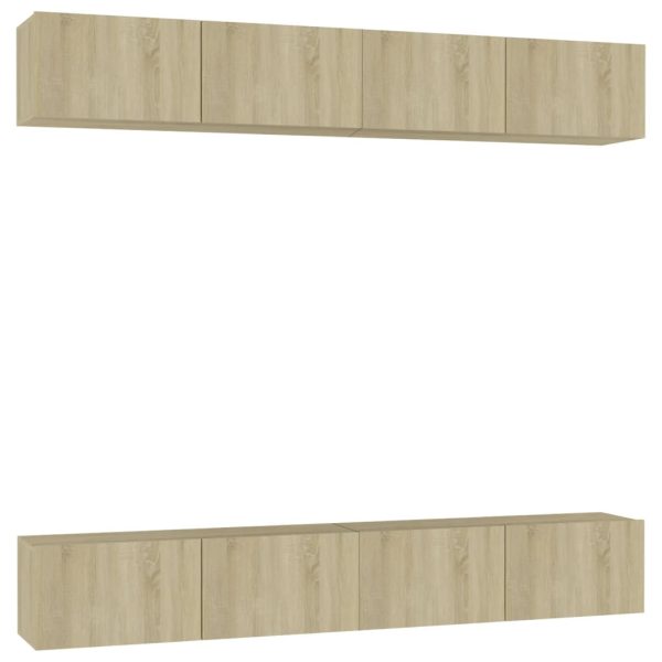 Móveis de TV 4pcs 100x30x30cm contraplacado cor carvalho sonoma - Image 2