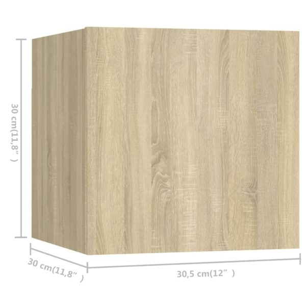 6pcs conjunto de móveis de TV contraplacado cor carvalho sonoma - Image 8