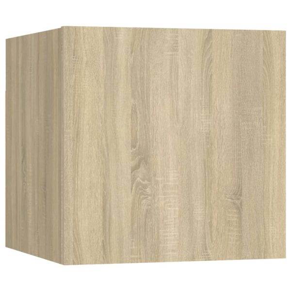 6pcs conjunto de móveis de TV contraplacado cor carvalho sonoma - Image 6