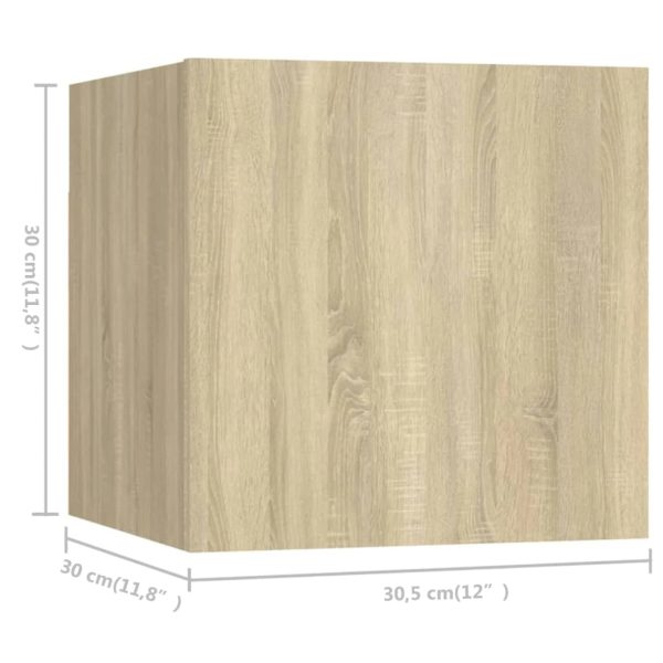 6pcs conjunto de móveis de TV contraplacado cor carvalho sonoma - Image 8