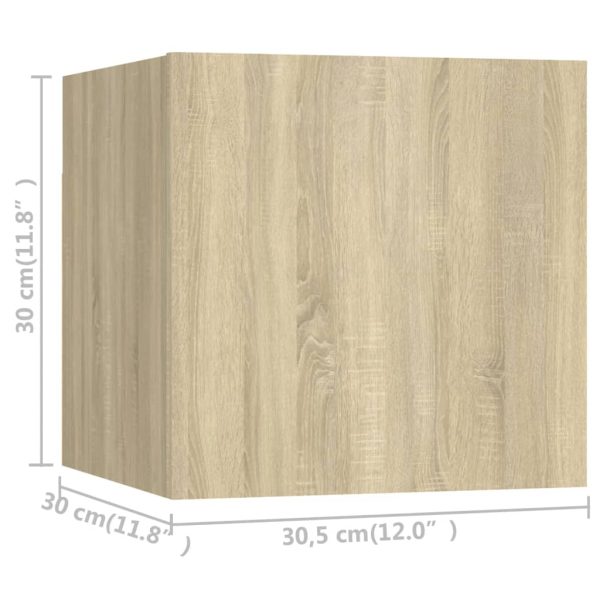 6 pcs conjunto de móveis de TV contraplacado carvalho sonoma - Image 6