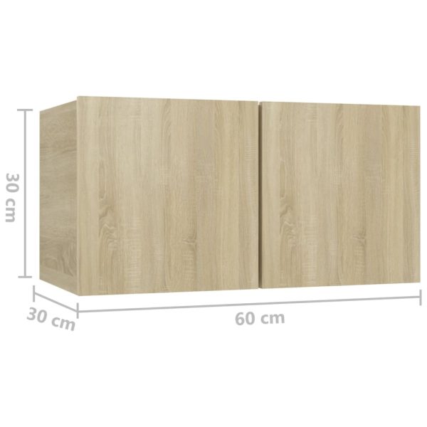 8 pcs conjunto de móveis de TV contraplacado carvalho sonoma - Image 6