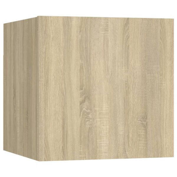 4pcs conjunto de móveis de TV contraplacado cor carvalho sonoma - Image 4