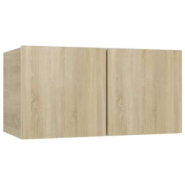 4pcs conjunto de móveis de TV contraplacado cor carvalho sonoma - Image 5
