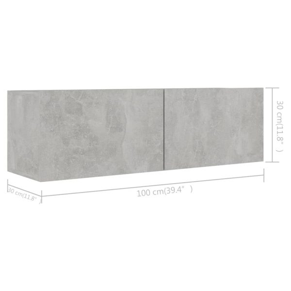 Móveis de TV 4 pcs 100x30x30 cm contraplacado cinzento cimento - Image 8