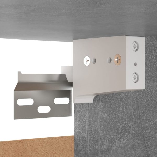 8 pcs conjunto de móveis de TV contraplacado cinzento cimento - Image 10