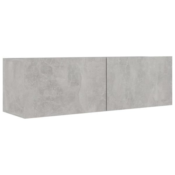 6 pcs conjunto de móveis de TV contraplacado cinzento cimento - Image 4