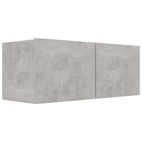 6 pcs conjunto de móveis de TV contraplacado cinzento cimento - Image 5