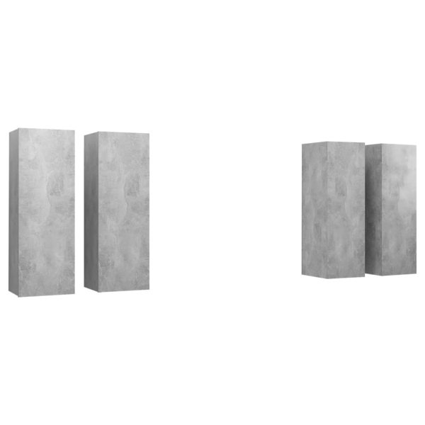 Móveis de TV 4 pcs 30,5x30x90 cm contraplacado cinzento cimento - Image 2