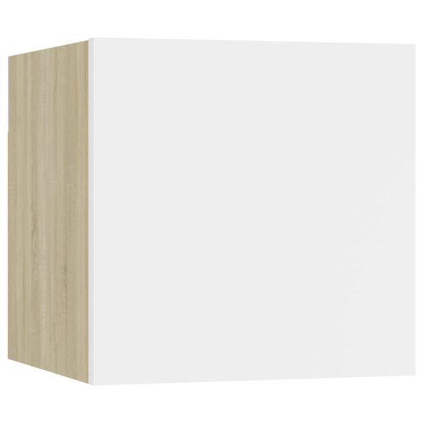Móveis de TV parede 8 pcs 30,5x30x30cm branco e carvalho sonoma - Image 4