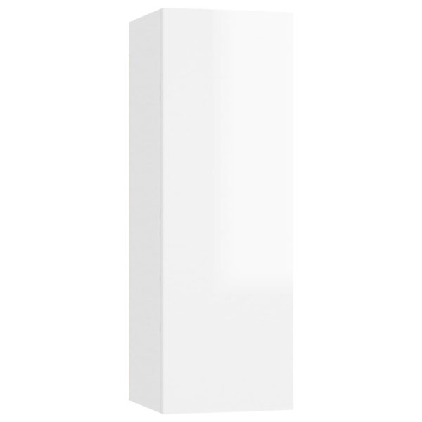 5 pcs conjunto de móveis de TV contraplacado branco brilhante - Image 6