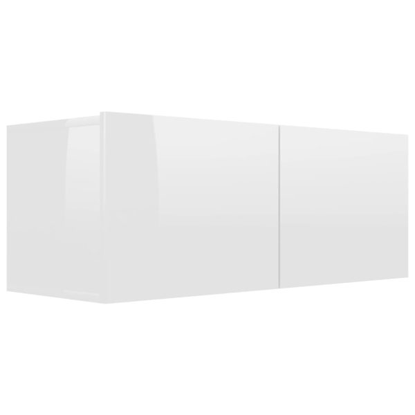 6 pcs conjunto de móveis de TV contraplacado branco brilhante - Image 5