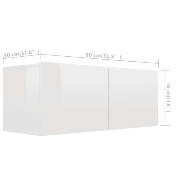 6 pcs conjunto de móveis de TV contraplacado branco brilhante - Image 6