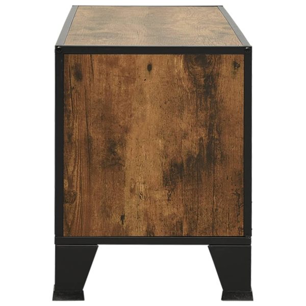 Móvel de TV 105x36x47 cm metal e MDF castanho rústico - Image 4