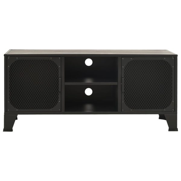 Móvel de TV 105x36x47 cm metal e MDF cinzento - Image 3