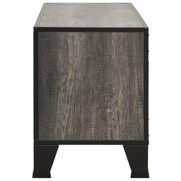 Móvel de TV 105x36x47 cm metal e MDF cinzento - Image 4