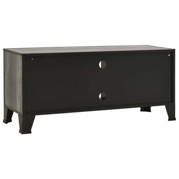 Móvel de TV 105x36x47 cm metal e MDF cinzento - Image 5