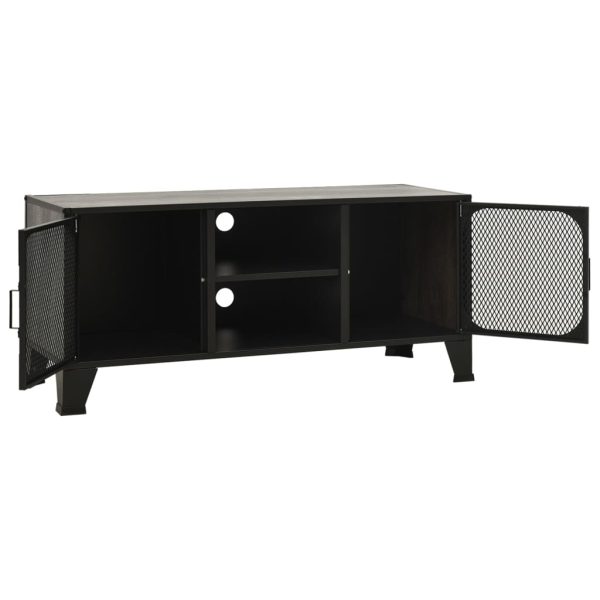 Móvel de TV 105x36x47 cm metal e MDF cinzento - Image 6