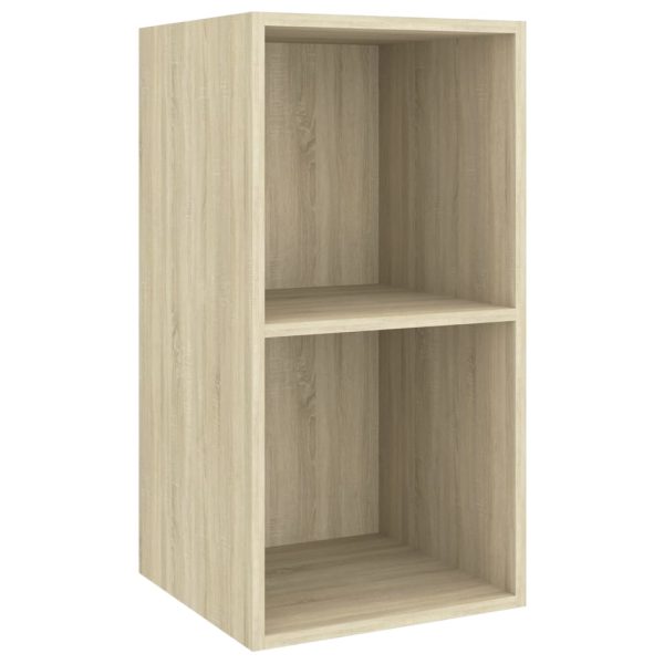 3 pcs conjunto de móveis de TV contraplacado carvalho sonoma - Image 4