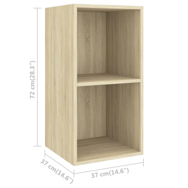 3 pcs conjunto de móveis de TV contraplacado carvalho sonoma - Image 6