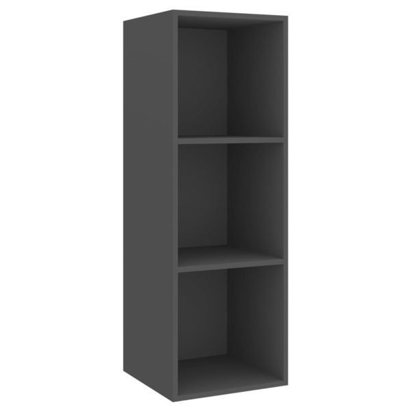 3 pcs conjunto de móveis de TV contraplacado cinzento - Image 4