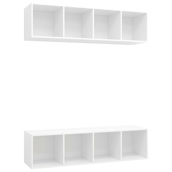 Armários de parede para TV 2 pcs contraplacado branco - Image 2