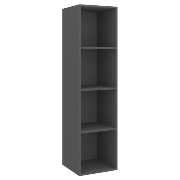 2 pcs conjunto de móveis de TV contraplacado cinzento - Image 5
