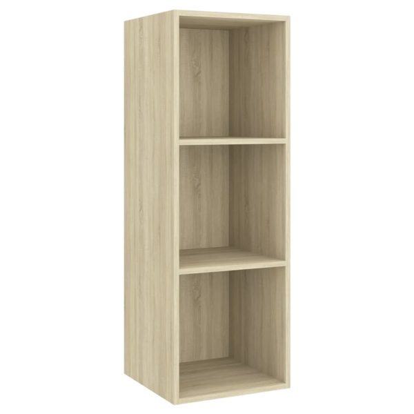 2 pcs conjunto de móveis de TV contraplacado carvalho sonoma - Image 4