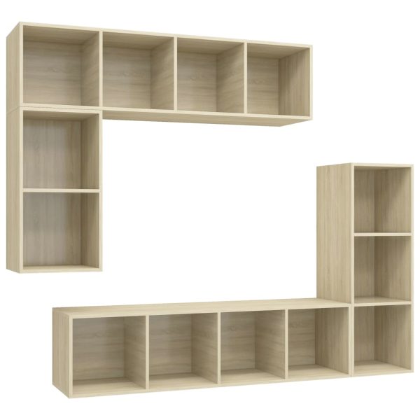 Conjunto móveis de TV 4 pcs madeira processada carvalho sonoma - Image 2