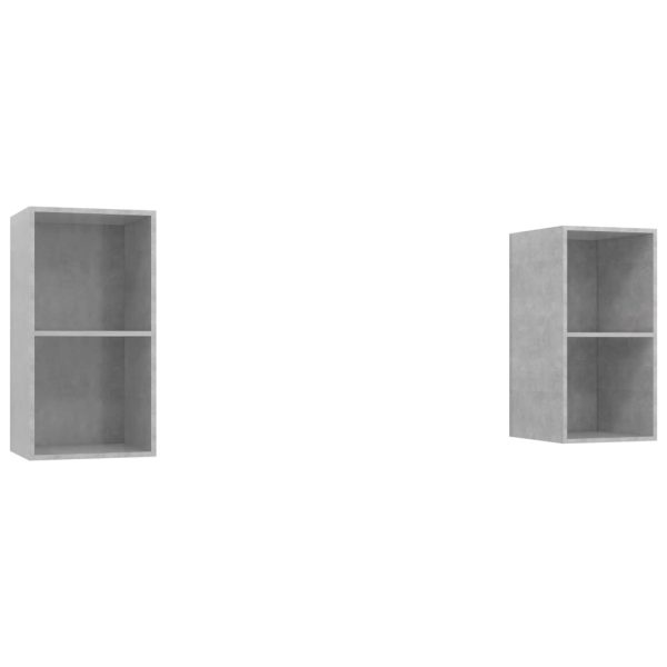 Armários de parede para TV 2 pcs contraplacado cinzento cimento - Image 2