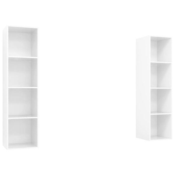 Armários de parede para TV 2 pcs contraplacado branco brilhante - Image 2