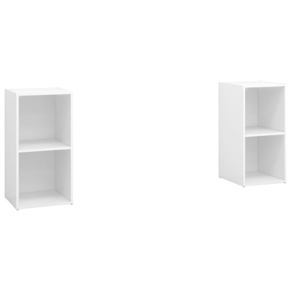 Móveis de TV 2 pcs 72x35x36,5 cm contraplacado branco brilhante - Image 2