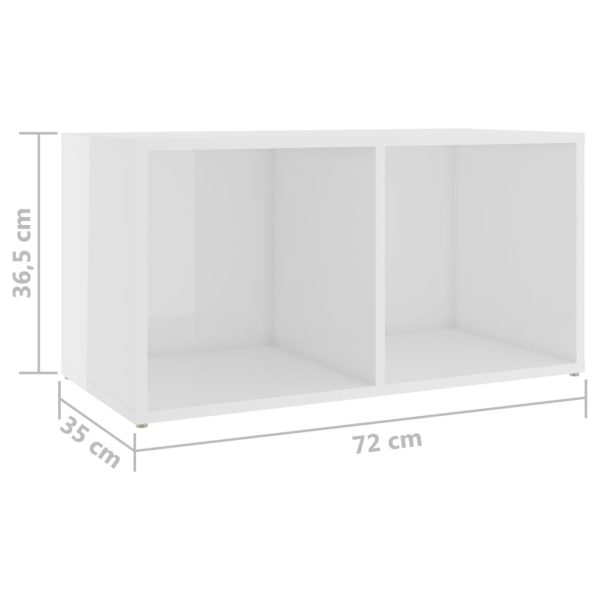 Móveis de TV 2 pcs 72x35x36,5 cm contraplacado branco brilhante - Image 9