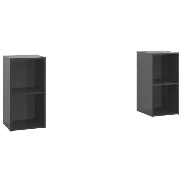 Móveis de TV 2 pcs 72x35x36,5 cm contraplacado cinza brilhante - Image 2