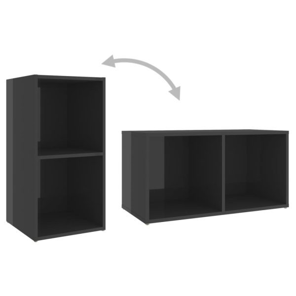 Móveis de TV 2 pcs 72x35x36,5 cm contraplacado cinza brilhante - Image 8