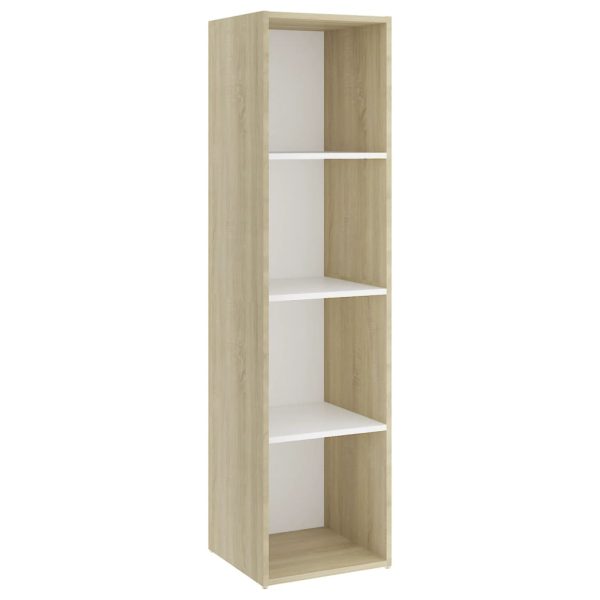 Móveis de TV 2pcs 142,5x35x36,5cm contrapl. branco/carv. sonoma - Image 7